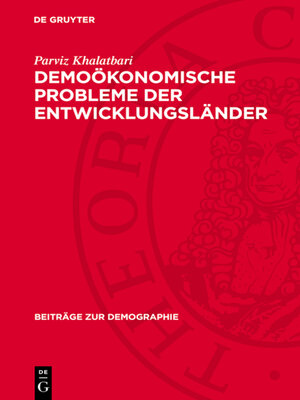 cover image of Demoökonomische Probleme der Entwicklungsländer